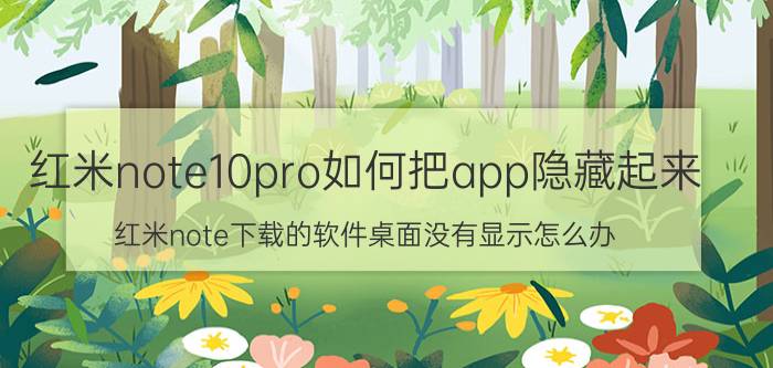 红米note10pro如何把app隐藏起来 红米note下载的软件桌面没有显示怎么办？